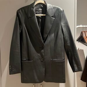 Zara faux leather blazer